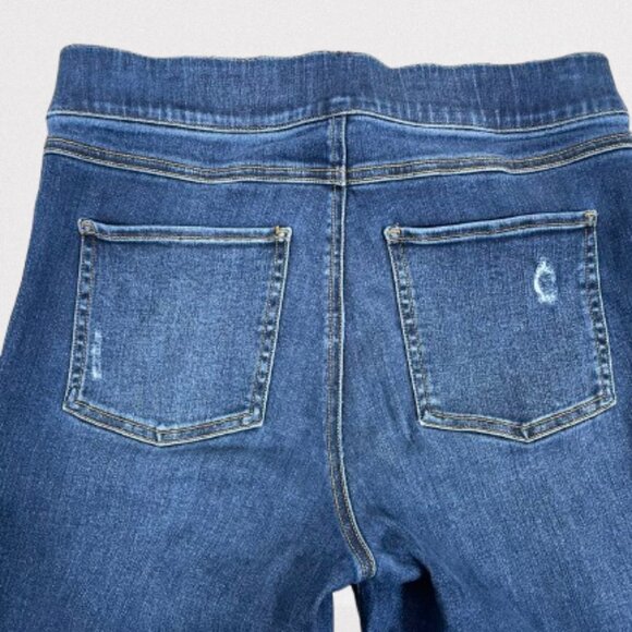 Spanx Distressed Ankle Skinny Jeans Raw Hem Stretchy Denim Shaping Size M - Picture 7 of 10